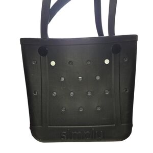 Simply Southern black rubber beach tote bag w accessories